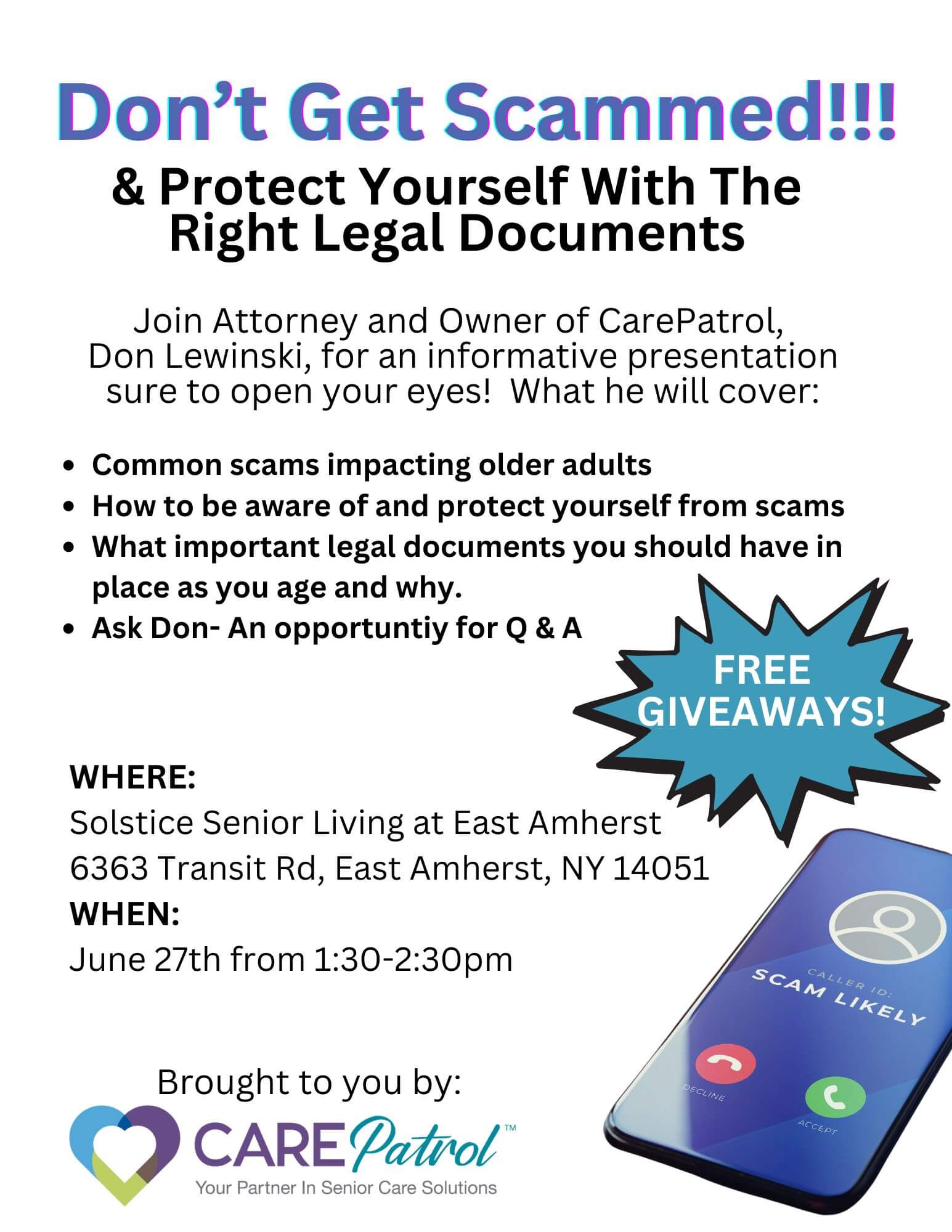 Don’t Get Scammed!!! & Protect Yourself with the Right Legal Documents