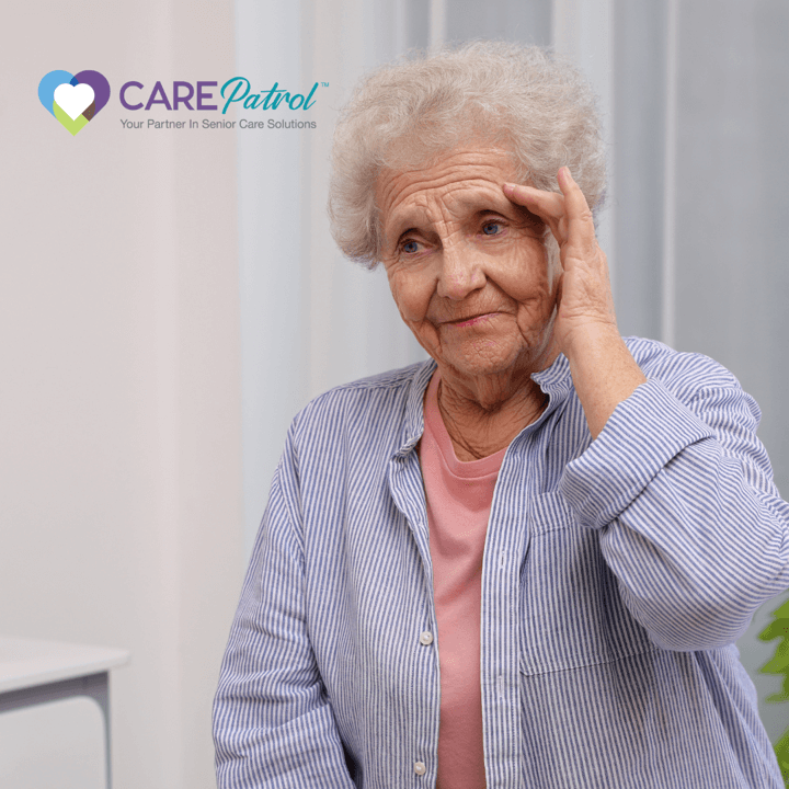 Elderly woman thinking