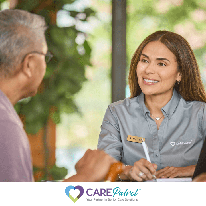 Memory care professional with client