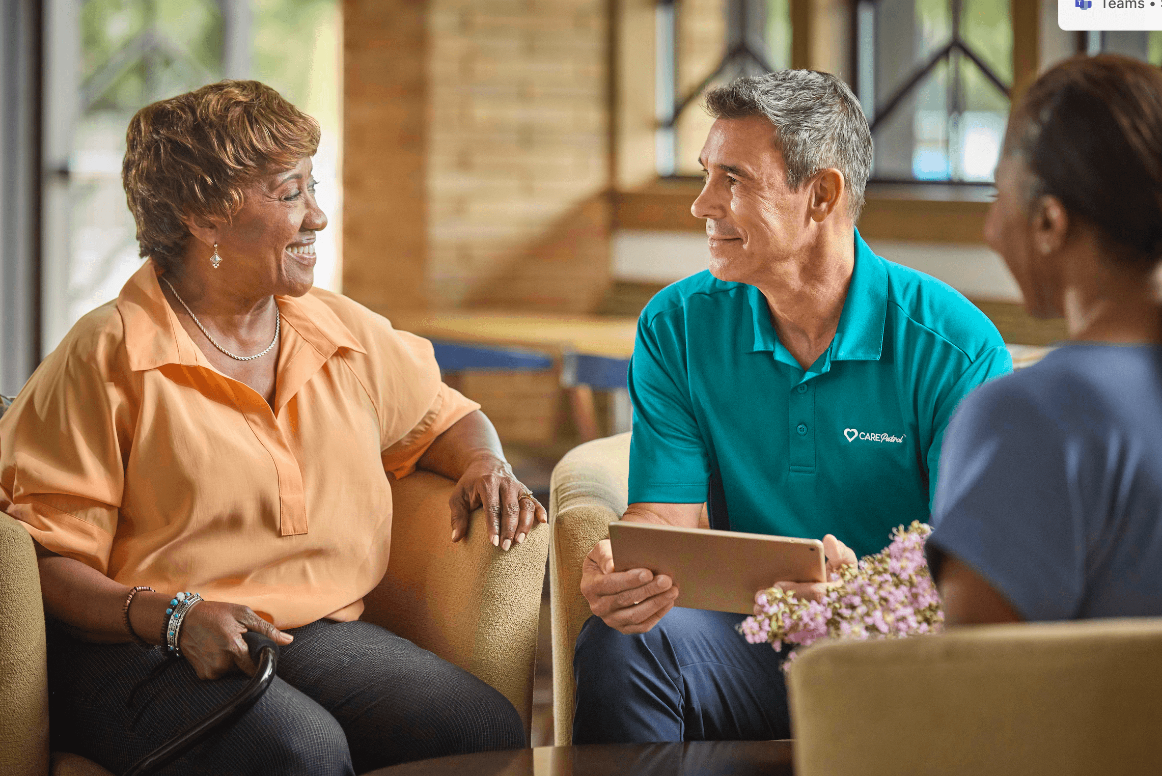 CarePatrol senior care advisor helping a family explore senior care options